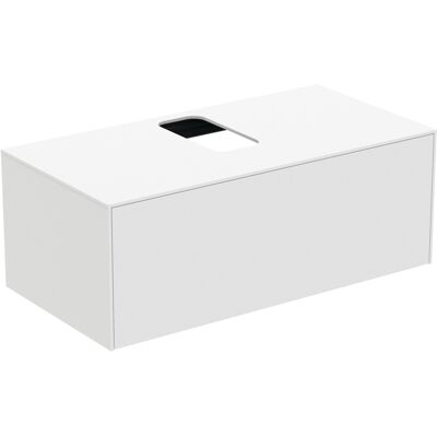 Sottolavabo Ideal Standard T3930Y1 con taglio, 1 cassetto, 100x50,5x37 cm, centro, bianco opaco Sottolavabo Ideal Standard T3930Y1 con taglio, 1 cassetto, 100x50,5x37 cm, centro, bianco opaco