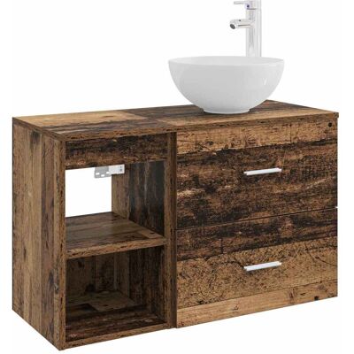 VIDAXL Set Di Mobili Per Il Bagno 2 Pcs Legno Antico VIDAXL Set Di Mobili Per Il Bagno 2 Pcs Legno Antico