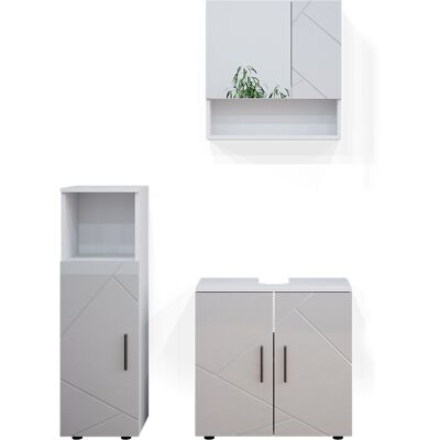Set mobili bagno Vicco Irma - Bianco lucido - 3 pezzi Set mobili bagno Vicco Irma - Bianco lucido - 3 pezzi