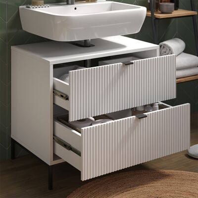 Vicco Mobile Sottolavabo Per Bagno Eliza, Bianco, 70 X 63 Cm Con 2 Cassetti Estraibili, Vicco Mobile Sottolavabo Per Bagno Eliza, Bianco, 70 X 63 Cm Con 2 Cassetti Estraibili,