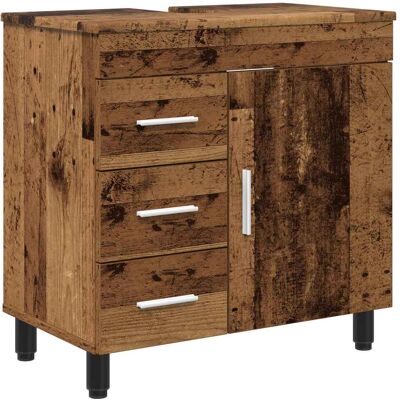 VIDAXL Mobiletto Da Bagno Legno Antico 60 X 35 X 60 Cm VIDAXL Mobiletto Da Bagno Legno Antico 60 X 35 X 60 Cm