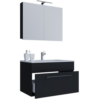 Set di mobili da bagno nero VCM - 3 pezzi, 60cm Set di mobili da bagno nero VCM - 3 pezzi, 60cm
