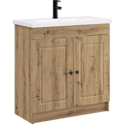 VIDAXL Set Di Mobili Per Il Bagno Rovere Artigianale VIDAXL Set Di Mobili Per Il Bagno Rovere Artigianale