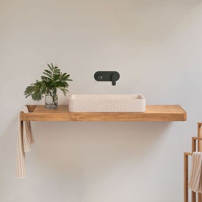 SKLUM Set Di Mobili Da Bagno Sospeso 130x45 Cm In Legno Di Teak Neill SKLUM Set Di Mobili Da Bagno Sospeso 130x45 Cm In Legno Di Teak Neill