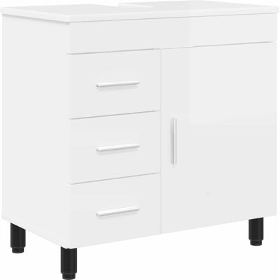 VIDAXL Mobiletto Da Bagno Bianco Lucido 60 X 35 X 60 Cm VIDAXL Mobiletto Da Bagno Bianco Lucido 60 X 35 X 60 Cm