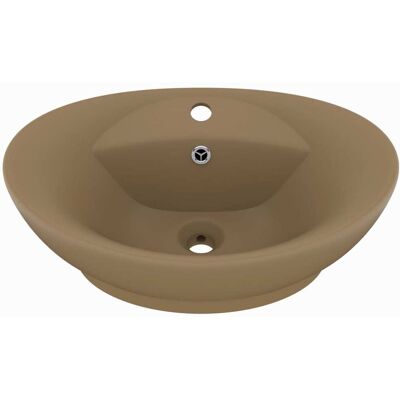 Lavabo ovale in ceramica vidaXL - 58,5x39 cm Design moderno di lusso Lavabo ovale in ceramica vidaXL - 58,5x39 cm Design moderno di lusso