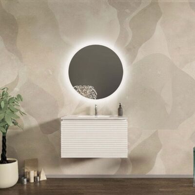 BADEN HAUS Mobile Da Bagno 80 Cm Cannettato Orizzontale Su Tre Lati Sospeso Bianco Opaco - Malaga BADEN HAUS Mobile Da Bagno 80 Cm Cannettato Orizzontale Su Tre Lati Sospeso Bianco Opaco - Malaga