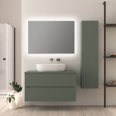 BADEN HAUS Mobile Da Bagno Verde Opaco 100 Cm Cannettato Palermo BADEN HAUS Mobile Da Bagno Verde Opaco 100 Cm Cannettato Palermo