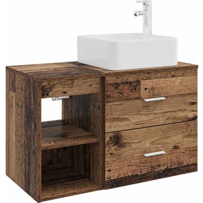 VIDAXL Set Di Mobili Per Il Bagno 2 Pcs Legno Antico VIDAXL Set Di Mobili Per Il Bagno 2 Pcs Legno Antico
