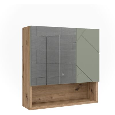 Vicco Specchio Contenitore Bagno Irma, Verde Salvia, 54 X 55 Cm, Vicco Specchio Contenitore Bagno Irma, Verde Salvia, 54 X 55 Cm,