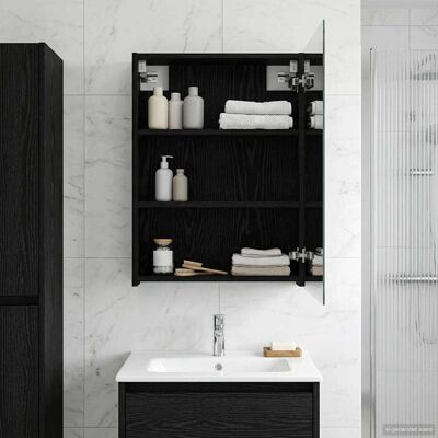 VIDAXL Mobiletto Per Specchio Da Bagno Rovere Nero 50 X 14,5 X 70 VIDAXL Mobiletto Per Specchio Da Bagno Rovere Nero 50 X 14,5 X 70
