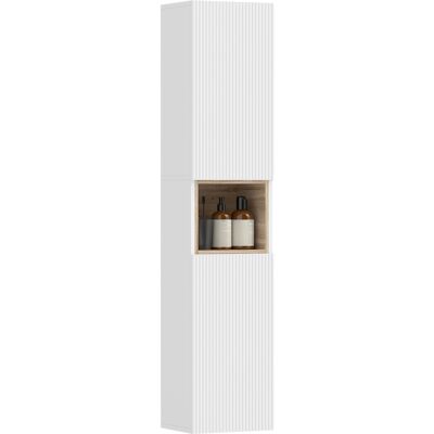 OEM Mobile Da Bagno A 2 Ante Con Spazio Aperto E Ripiani Regolabili, In Legno, 30x24x140 Cm, Bianco OEM Mobile Da Bagno A 2 Ante Con Spazio Aperto E Ripiani Regolabili, In Legno, 30x24x140 Cm, Bianco