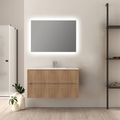 BADEN HAUS Mobile Da Bagno Cannettato 90 Cm Rovere Tabacco Riga BADEN HAUS Mobile Da Bagno Cannettato 90 Cm Rovere Tabacco Riga