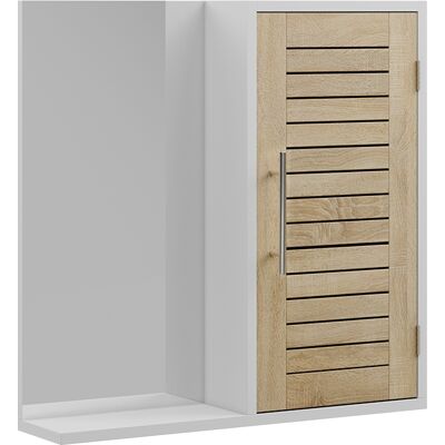 Vicco Specchio Contenitore Bagno Looma, Bianco/quercia, 60 X 60 Cm Con 3 Scomparti, Vicco Specchio Contenitore Bagno Looma, Bianco/quercia, 60 X 60 Cm Con 3 Scomparti,