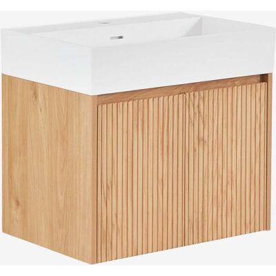 SKLUM Set Di Mobili Da Bagno Sospesi 60x40 Cm In Legno Con Lavabo Integrato Genevie SKLUM Set Di Mobili Da Bagno Sospesi 60x40 Cm In Legno Con Lavabo Integrato Genevie