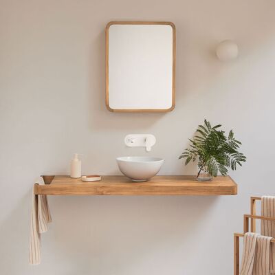 SKLUM Set Di Mobili Da Bagno Sospeso 130x45 Cm In Legno Di Teak Neill SKLUM Set Di Mobili Da Bagno Sospeso 130x45 Cm In Legno Di Teak Neill