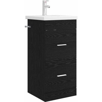 VIDAXL Mobile Da Bagno Con Lavabo Rovere Nero 42 X 40 X 84,5 Cm VIDAXL Mobile Da Bagno Con Lavabo Rovere Nero 42 X 40 X 84,5 Cm