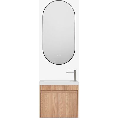 SKLUM Set Di Mobili Da Bagno Sospesi In Legno Con Lavabo Integrato Narek SKLUM Set Di Mobili Da Bagno Sospesi In Legno Con Lavabo Integrato Narek