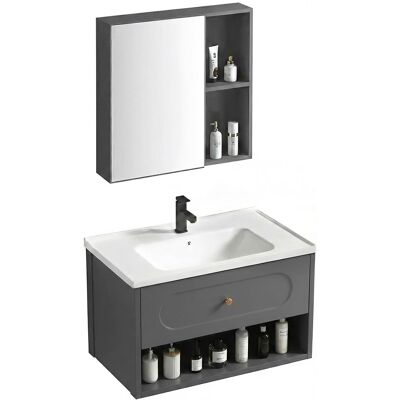 REA Un Set Di Mobili Da Bagno Con Lavabo River 60cm Grey REA Un Set Di Mobili Da Bagno Con Lavabo River 60cm Grey