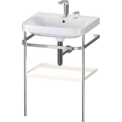 Set lavabo Duravit HP4835E3636 con console in metallo - Bianco Set lavabo Duravit HP4835E3636 con console in metallo - Bianco