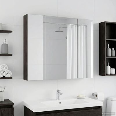 VIDAXL Mobiletto Per Specchio Da Bagno Rovere Nero 80 X 14.5 X 70 Cm VIDAXL Mobiletto Per Specchio Da Bagno Rovere Nero 80 X 14.5 X 70 Cm