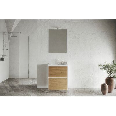 MARCA Mobile Bagno Lisbona 2c 60 Bianco/rovere Naturale MARCA Mobile Bagno Lisbona 2c 60 Bianco/rovere Naturale