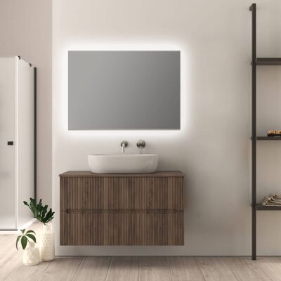 BADEN HAUS Mobile Da Bagno 100 Cm Cannettato Noce Palermo BADEN HAUS Mobile Da Bagno 100 Cm Cannettato Noce Palermo