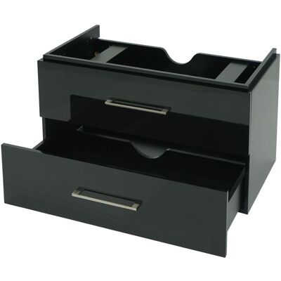 DÉCOSHOP26 Mobiletto Sospeso Da 90 Cm Con 2 Cassetti A Chiusura Ammortizzata Sifone Incassato Stile Moderno Compensato Nero Lucido 040010530 DÉCOSHOP26 Mobiletto Sospeso Da 90 Cm Con 2 Cassetti A Chiusura Ammortizzata Sifone Incassato Stile Moderno Compensato Nero Lucido 040010530