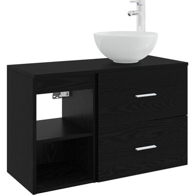 VIDAXL Set Di Mobili Per Il Bagno 2 Pcs Rovere Nero VIDAXL Set Di Mobili Per Il Bagno 2 Pcs Rovere Nero