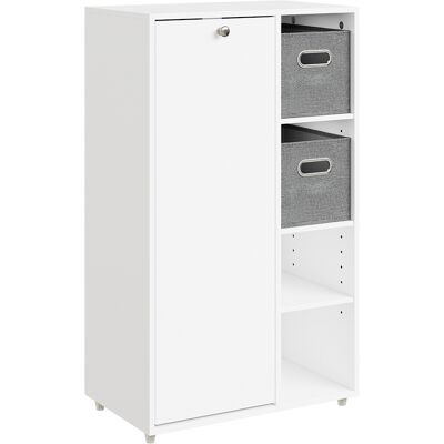SOBUY Mobile Portabiancheria Bianco Con Anta Armadietto Bagno Con Ripiani Fissi Credenza Lavanderia In Pannello Di Particelle 50×30×85 Cm Portata Massima 35 Kg Bzr218-w SOBUY Mobile Portabiancheria Bianco Con Anta Armadietto Bagno Con Ripiani Fissi Credenza Lavanderia In Pannello Di Particelle 50×30×85 Cm Portata Massima 35 Kg Bzr218-w