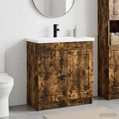 VIDAXL Set Di Mobili Per Il Bagno Rovere Fumo 78,5 X 37,5 X 81 Cm VIDAXL Set Di Mobili Per Il Bagno Rovere Fumo 78,5 X 37,5 X 81 Cm