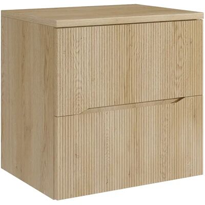 Unique Mobile Sotto Lavabo Sospeso Scanalato Con Ripiano Naturale Chiaro 60 Cm - Oriso Unique Mobile Sotto Lavabo Sospeso Scanalato Con Ripiano Naturale Chiaro 60 Cm - Oriso