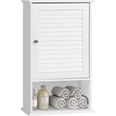 COSTWAY Armadio Del Bagno Montato A Muro, Mensola Interna Regolabile, Struttura In Mdf Di Qualità, Pratico E Salva Spazio, Design Unico, Bianco - COSTWAY Armadio Del Bagno Montato A Muro, Mensola Interna Regolabile, Struttura In Mdf Di Qualità, Pratico E Salva Spazio, Design Unico, Bianco -