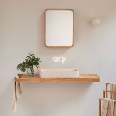 SKLUM Set Di Mobili Da Bagno Sospeso 130x45 Cm In Legno Di Teak Neill SKLUM Set Di Mobili Da Bagno Sospeso 130x45 Cm In Legno Di Teak Neill