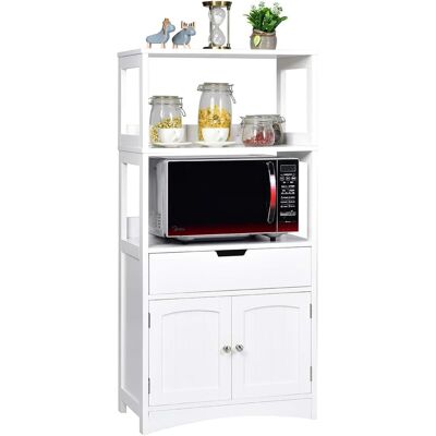 COSTWAY - Armadietto Del Bagno Con Cassetto E Mensola, Armadio Con 2 Mensole Aperte E 2 Ante, Armadietto Per Cucina, Ingresso, Salone E Camera Da Letto, Armadietto In Legno Bianco COSTWAY - Armadietto Del Bagno Con Cassetto E Mensola, Armadio Con 2 Mensole Aperte E 2 Ante, Armadietto Per Cucina, Ingresso, Salone E Camera Da Letto, Armadietto In Legno Bianco