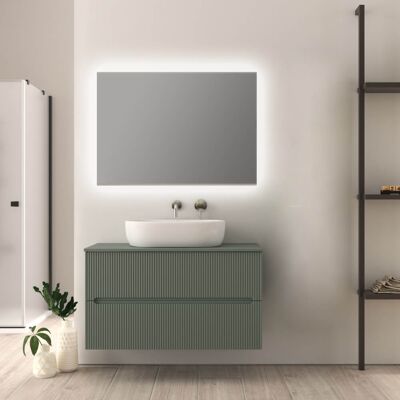 BADEN HAUS Mobile Da Bagno Verde Opaco 100 Cm Cannettato Palermo BADEN HAUS Mobile Da Bagno Verde Opaco 100 Cm Cannettato Palermo