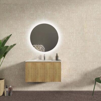 BADEN HAUS Mobile Bagno Sospeso Cannettato Rovere Tabacco 80 Cm - Marsiglia BADEN HAUS Mobile Bagno Sospeso Cannettato Rovere Tabacco 80 Cm - Marsiglia