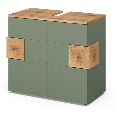Vicco Mobile Sottolavabo Per Bagno Eden, Verde/artigianale, 73.1 X 64 Cm, Vicco Mobile Sottolavabo Per Bagno Eden, Verde/artigianale, 73.1 X 64 Cm,