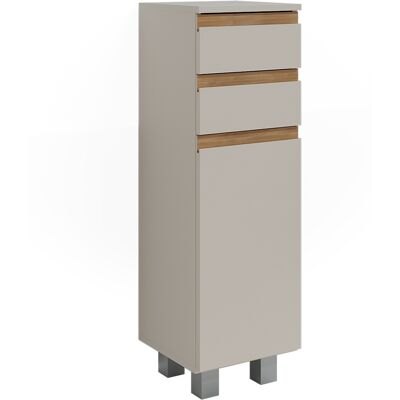 Vicco Mobiletto Bagno J-shape, Cashmere/artigianale, 30 X 95 Cm Con 2 Cassetti, Vicco Mobiletto Bagno J-shape, Cashmere/artigianale, 30 X 95 Cm Con 2 Cassetti,