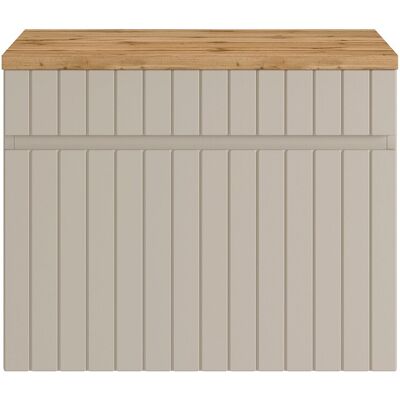 Unique Mobile Sotto Lavabo Sospeso Scanalato Beige Con Ripiano 60 Cm - Satara Unique Mobile Sotto Lavabo Sospeso Scanalato Beige Con Ripiano 60 Cm - Satara