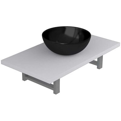 Set Mobili da Bagno Bianco Vidaxl - Mensola e Lavabo Rotondo Set Mobili da Bagno Bianco Vidaxl - Mensola e Lavabo Rotondo