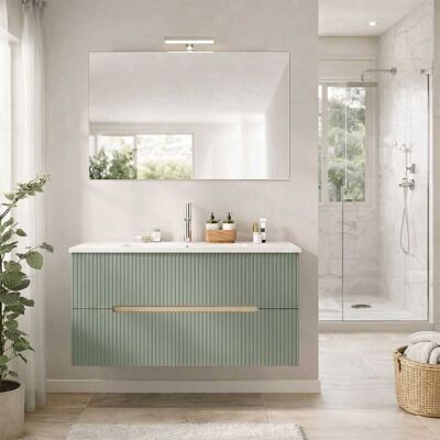 KIAMAMI VALENTINA Mobile Bagno Sospeso 100cm Rovere Ghiaccio E Verde Salvia Magnolia KIAMAMI VALENTINA Mobile Bagno Sospeso 100cm Rovere Ghiaccio E Verde Salvia Magnolia