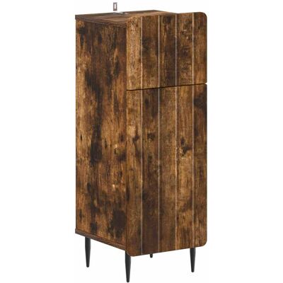 VIDAXL Mobiletto Da Bagno Zwolle Rovere Fumo 30 X 31 X 79,5 Cm VIDAXL Mobiletto Da Bagno Zwolle Rovere Fumo 30 X 31 X 79,5 Cm