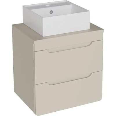 Unique Mobile Bagno Sospeso Con Lavabo Da Appoggio Quadrato Beige 60 Cm - Aruba Unique Mobile Bagno Sospeso Con Lavabo Da Appoggio Quadrato Beige 60 Cm - Aruba