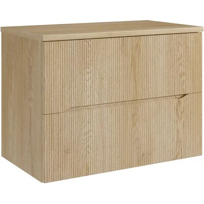Unique Mobile Sotto Lavabo Sospeso Scanalato Con Ripiano Naturale Chiaro 80 Cm - Oriso Unique Mobile Sotto Lavabo Sospeso Scanalato Con Ripiano Naturale Chiaro 80 Cm - Oriso