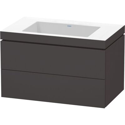 Set lavabo e mobile Duravit L-Cube con 2 cassetti - Graphit Supermatt Set lavabo e mobile Duravit L-Cube con 2 cassetti - Graphit Supermatt