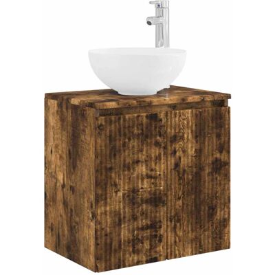 VIDAXL Mobile Lavabo Da Parete Rovere Fumo 49,5 X 35 X 63 Cm VIDAXL Mobile Lavabo Da Parete Rovere Fumo 49,5 X 35 X 63 Cm