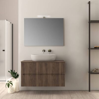 BADEN HAUS Mobile Da Bagno 100 Cm Cannettato Noce Palermo BADEN HAUS Mobile Da Bagno 100 Cm Cannettato Noce Palermo