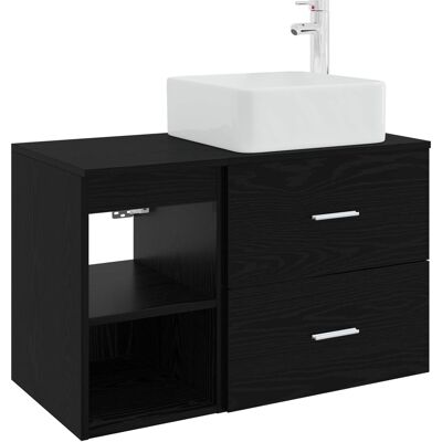 VIDAXL Set Di Mobili Per Il Bagno 2 Pcs Rovere Nero VIDAXL Set Di Mobili Per Il Bagno 2 Pcs Rovere Nero