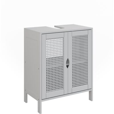 Vicco Mobile Sottolavabo Per Bagno Liora, Bianco, 48 X 60 Cm Con 2 Porte, Vicco Mobile Sottolavabo Per Bagno Liora, Bianco, 48 X 60 Cm Con 2 Porte,